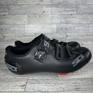 New SIDI Men's Alba 2 Road Cycling Shoe- Black/Black/Red - EUR 46/US Size 12